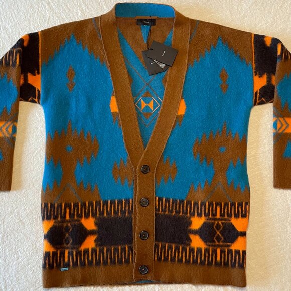 NWT - ALANUI Mens $1,795 Super-Soft Icon Brushed Kimono Cardigan Sweater - MED - Picture 2 of 8